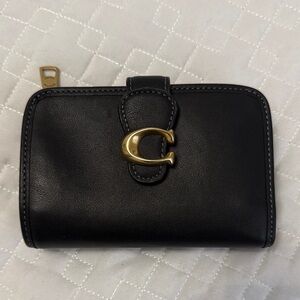 Coach Black Medium Tabby Wallet with Brown Interior